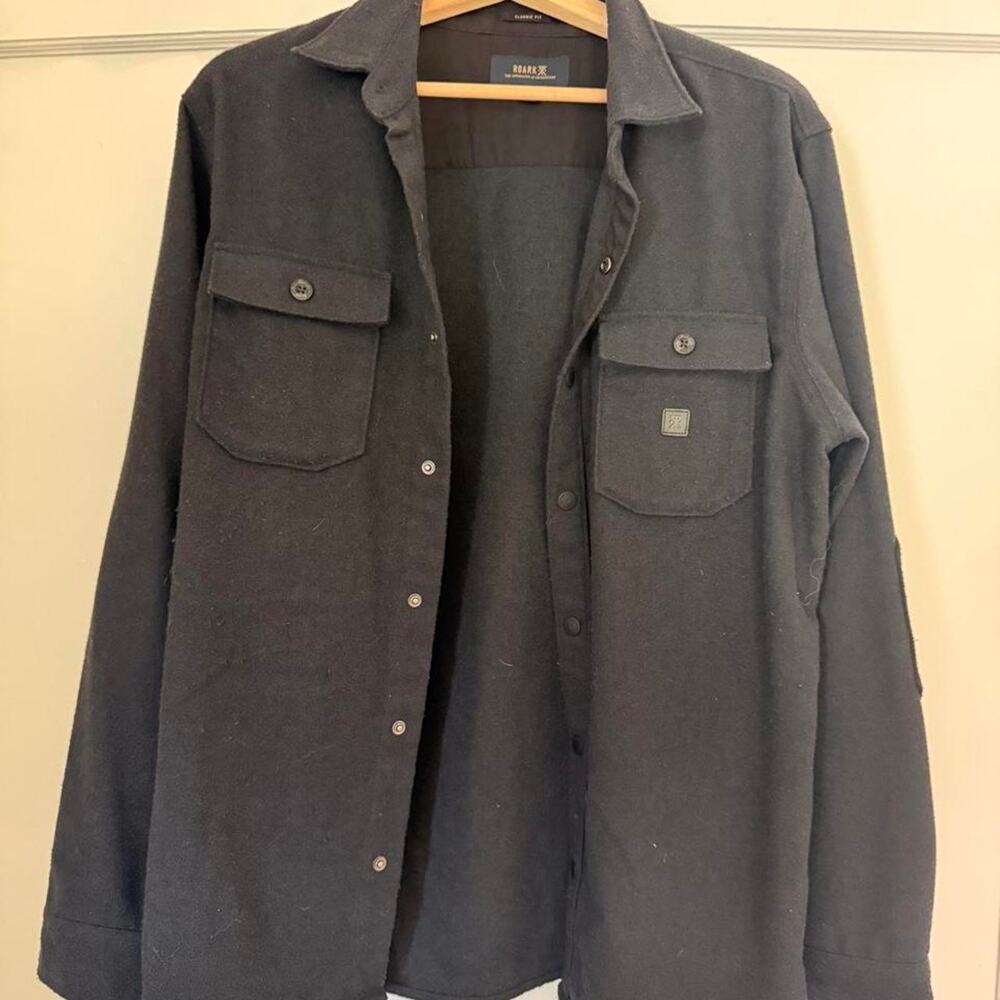 Roark gray wool blend button up